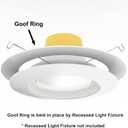 Lighting Labs 12 Pack Matte White Goof Trim Ring for 8" Inch Recessed Can Lighting Down Light, Outer Diameter 8.6 Inches, Inner Diameter 6.2 Inches