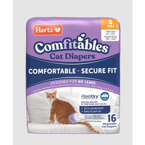 Hartz Comfitables Cat Diapers, Size S 16 Count, Comfortable & Secure Fit, Easy to Put On