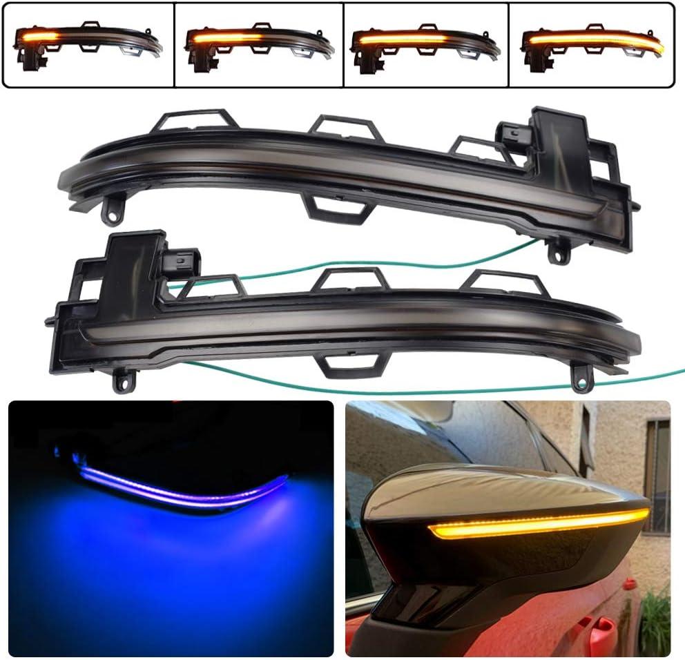 Sequential Turn Signal Lights Dynamic Led Side Mirror For BMW X3 F25 X4 F26 X5 F15 X6 F16 2014 2015 2016 2017 (Blue-Yellow)