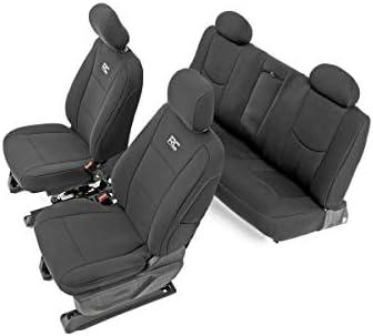 Rough Country Neoprene Seat Covers for Chevy Silverado & GMC Sierra 1500 (2014-2018) - Waterproof & UV Resistant, Foam Padded, Front & Rear Seat Cover Set