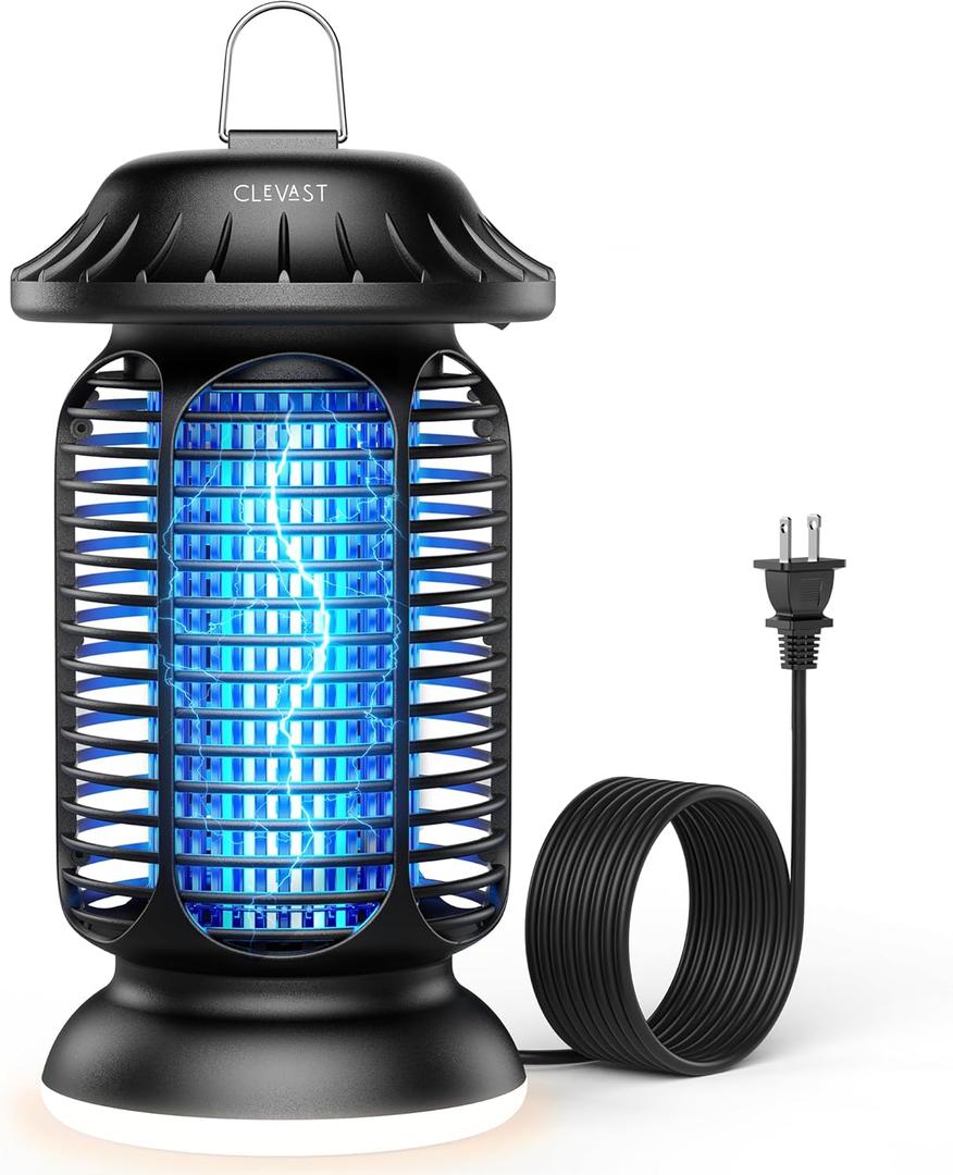 CLEVAST Bug Zapper Outdoor - Electric Mosquito Killer with UV Light, Waterproof Fly Trap for Patio, Yard, Garden, Indoor Use, Black Insect Zapper Lamp - Vintage
