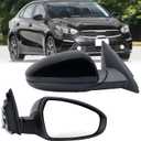 Right Passenger Side Mirror Compatible with 2019 2020 2021 2022 2023 2024 Kia Forte Right Rear View Door Mirror Manual Folding Power Glass Black 3 Pins KI1321226 87620M7000