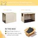 Explore Land 30 inches Dog Crate Cover Heavy Duty Polyester Pet Kennel Sunshade Universal Fit for Wire Cage (Light Tan)