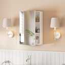 Homleke Wall-Mounted Medicine Cabinet with Mirror, Bathroom Vanity Cabinet, 5.3”D x 15.8’’W x 23.6’’H