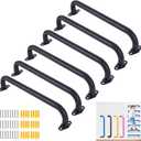 BiJun17 inch Metal Playground Handles,Monkey Bars Indoor Heavy Duty Ceiling Grab Bars for Indoor Outdoor Playgrounds Climbing Frames,Treehouses and Wall ladders (Black Set of 6)