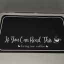 Coffee Bar Mat for Countertops 19inx12in,Absorbent Hide Stain Anti-Slip Cafe Bar Accessories Fit Under Coffee Machine Mat,Dish Drying mats for Kitchen Counter (Black)