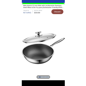 Wok, Hybrid 12-Inch Wok with Lid, Nonstick Stainless Steel Woks & Stir-fry pans, Dishwasher-Friendly, PFAS PFOA PTFE Free, Oven-Safe Up to 600°F, Compatible with All Cooktops
