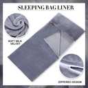 Remagr Flannel Sleeping Bag Liner for Adult, Travel Camping in Warm Cold Weather, Soft Fluffy Travel & Hotel Sleeping Bag Liner with Zipper for Hiking Camping Indoor Outdoor Use