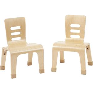 ECR4Kids Bentwood Chair, 10in Seat Height , Stackable Seats, Natural, 2-Pack
