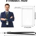 24 Pack Lanyards for ID Badges Name Tag Lanyard for Ship Cards with Waterproof ID Badge Holder for School Office Team Workers (Black)