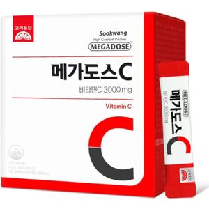 Korea MEGADOSE Vitamin C Powder 3000mg | Powder Type | 100s | High Content Vitamin 3g*100 Sticks (Total 300g)
