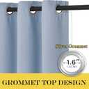 NICETOWN Sliding Door Curtain 108 Inches Long - Blackout Thermal Insulated Grommet Room Divider Privacy Drape for Patio Glass Door, 1 Panel, Vintage Blue, 100 Inch Extra Wide