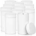 Yesland 12 Pack Tea Tin Canister with Airtight Double Lids, 17 Fluid oz Tea Storage Organizer Tin Can Small Round Kitchen Canisters for Loose Tea, Coffee, Candy, Herbs and Spices - White