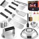 Griddle Accessories BBQ Grill Set - 20pcs Stainless Steel Barbecue Tools Kit for Blackstone with Griddle Spatula Basting Cover Grill Mats Carry Bag for Camping,Flat Top Camp Chef Utensil