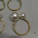 KESOTE Set of 12 Pearl Napkin Rings, Gold Napkin Ring Holders for Formal or Casual Dinning Table Decor