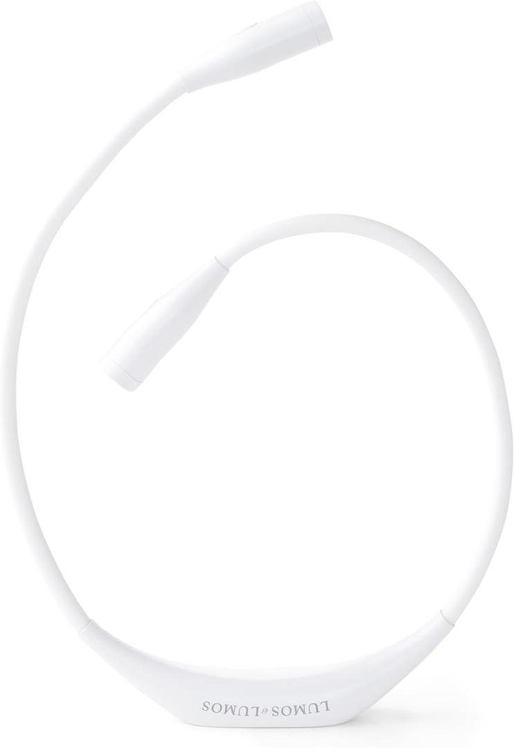 Lumos Knitting Light, Crafter Light Around Neck for Knitters and Crocheters, 3 Colors & Adjustable Brightness. Portable, Wearable, Rechargeable&Long Lasting (White)