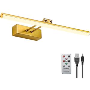 Picture Light, Battery Picture Lights with Remote of Timer and Dimmable, 20 Metal Art Light for Paintings,Display Lamp for Wall Gallery Dartboard Portrait Frame Artwork (Copper)
