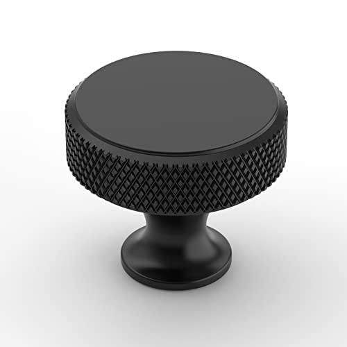 Amerdeco 9 Pack Matte Black Knurled Cabinet Knobs Kitchen Cabinet Handles for Drawer Dresser, Cupboard and Wardrobe ZH0036