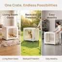 HDPE Pet Crate with Lockable Swivel Wheels, Ventilated Clear View Small Animal Cage Easy Clean Indoor Kennel for Puppy Rabbit Cat