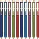 Linbsunne Gel Pens Black Ink Pens for Office 0.5mm Fine Point Pen Smooth Writing Retractable (Vintage-10 pcs)