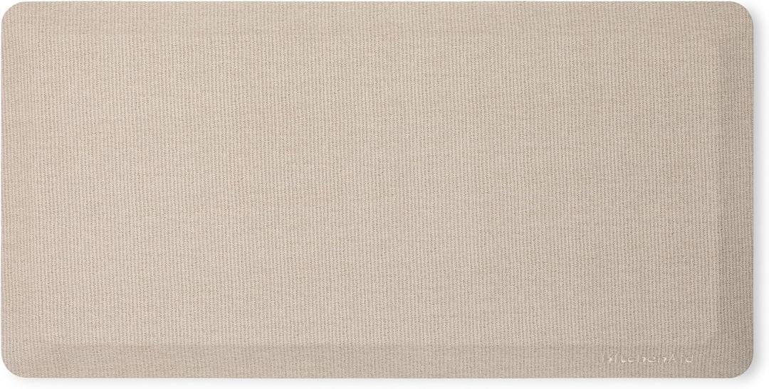 KitchenAid Gourmet Series Kitchen Comfort Gel Mat, Solid Basketweave, Milkshake Tan, 20"x39"