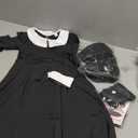 6pcs Girls Halloween Costume Girls Black Dress Long Sleeve with Wig Necklace Sock 3-14Y(3-4 Years)