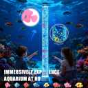 Wankeer Large 4FT Sensory Bubble Tube Lamp, Remote Control Bubble Fish Lamp with 16 Color Changing Effects & 8 Floating Fishes, Sensory Aquarium Mood Light for Autism, ADHD, Stress & Anxiety Relief