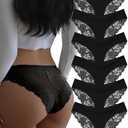 DHFBABY Sexy Cheeky Womens Underwear Comfortable Seamless Panties Luxurious Lace Bikini Briefs XL