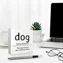 4 x Mtrgdn Dog Decorations for The Home Table Shelf Wood Box Sign,Gifts for Dog Mom Dog Lovers Owner,Farmhouse Rustic Wood Block Plaque for Office Desk Decor,Dog Definition Decor Christmas Birthday Gifts
