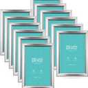 LaVie Home 4x6 Picture Frames (12 Pack, Silver) Simple Designed Photo Frame with High Definition Glass for Wall Mount & Table Top Display, Set of 12 Classic Collection