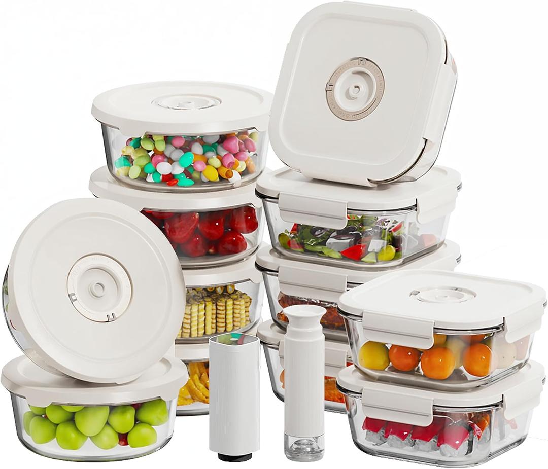 HOLDN’ STORAGE Food Storage Containers With Vacuum Sealing, Set of 12