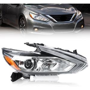 Headlight Assembly Passenger Side Fit for 2016-2018 Nissan Altima.
for 260109HS0A,NI2503247, Halogen, Chrome Housing, Right Side,w/o LED DRL, Direct Fit.