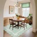 GarveeHome Scalloped Bow Rug 8x10 Washable Rugs for Living Room, Sage Green