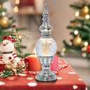 Christmas Snow Globe Lantern Snowflake Water Glittering Globe with 6H Timer Function Christmas Snow Globes 3 AA Battery Operated for Christmas Festival Decorations Gifts (Snowflake)