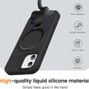 Soft Liquid Silicone Case for iPhone 12/12 Pro with Magnetic Invisible Stand, Military Grade Shockproof Protection, Anti-Scratch Microfiber Lining Covers for iPhone 12/12 Pro, Black