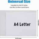 Sooez 36 Pack Plastic Envelopes Poly Envelopes, Clear Document Folders US Letter A4 Size File Envelopes with Label Pocket for School Home Work Office Organization, Clear