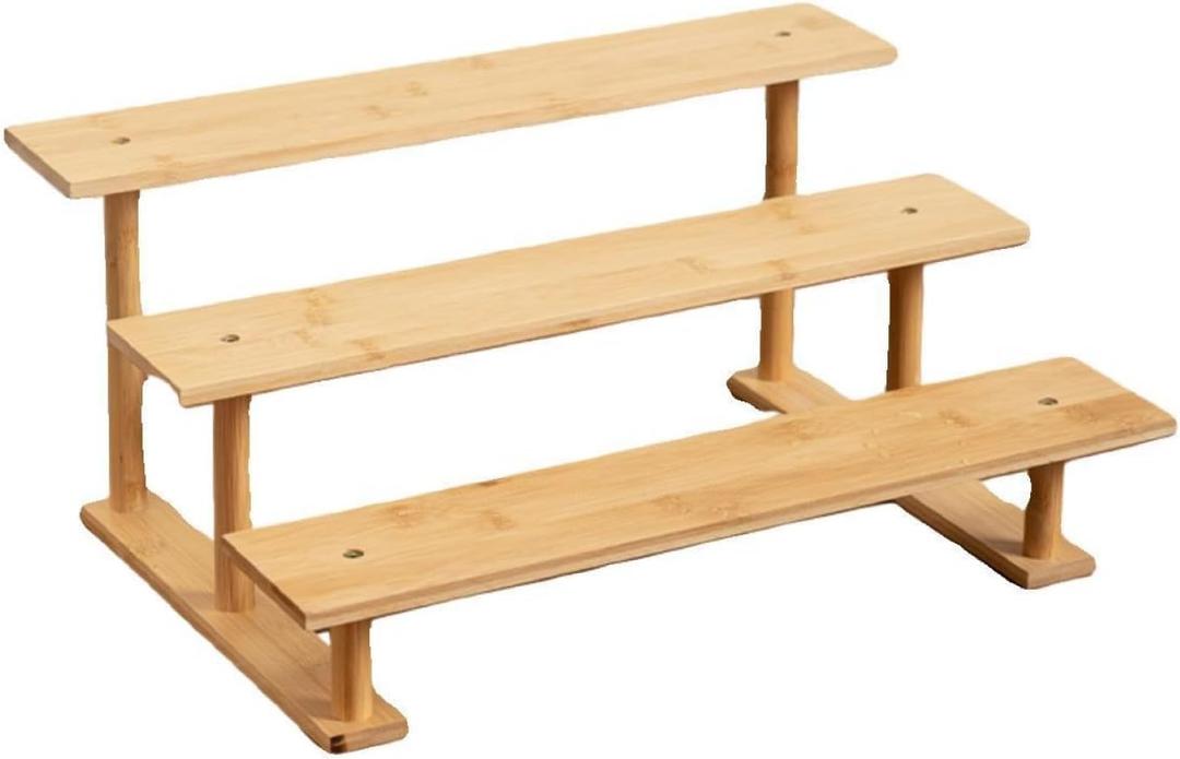 Linwnil Premium Bamboo Multi-Tiered Desk Organizer – Compact, Stylish Storage Solution for Home & Office Use, 40 Width