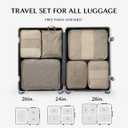 EACHY 6 Set Compression Packing Cubes for Travel & Carry-On, Space-Saving Luggage Organizers & Compression Bags for Clothes & Shoes, Ideal for Vacation & Cruise Essentials (Large, AB-Gray)