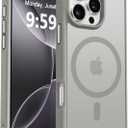 MOCCA Strong Magnetic for iPhone 16 Pro Max Phone Case, [Compatible with Magsafe][16FT Mil-Grade Drop Protection] Slim Translucent Matte Protective Cover Case for iPhone 16 Pro Max Case, Titanium Gray
