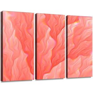 blaverr coral living fractal abstract background prism glitch effect color of - Canvas Wall Art - Modern Office Decoration Painting Artwork for Living Room Bedroom - 3 Panels (Black)