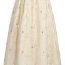 LTAKK Regency Dress Women Regency Costume Empire Waist Dresses Tea Party Victorian Gown Embroidery (Large, Gold)