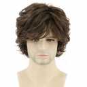Men's Wigs 70s 80s TV Star Wigs for Men Light Brown Natural Layered Hippie Wig Halloween Costume Theme Party Wig