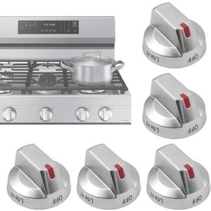 DG64-00473A Upgraded Stove Knobs Replacement Compatible with Samsung Stove knobs,Range Oven Gas Stove Knob NX58F5700WS NX58H5600SS NX58H5650WS NX58J7750SS NX58M6850SS 5pcs