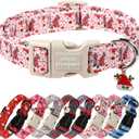 Unique Style Paws Christmas Dog Collar Plastic Buckle with Pendant Red Pink Elk Cotton Puppy Collars for Small Medium Large Dogs