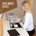 STYLIO Padfolio Portfolio Organizer Binder | Interview Resume Folder, Legal Document, Business Card Holder |w/Letter-Sized Notepad | Handsome Piano Noir Faux Leather Folio Matte Finish, Accent Stitch (Padfolio (12.5" x 9.6" x 0.9"), Black)