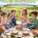 Foilswirl 24 Set Butterfly Ceramic to Paint Spring Butterfly DIY Painting Kit Paint Your Own Crafts Unpainted Figurines Decor with Brushes Acrylic Bags for Spring Decor Party Favor Gifts