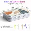 Dental Floss Portable Case, Easy to Store Floss Picks of Various Sizes, Portable Dental Floss Dispenser is Perfect for Travelling, Hotels, Dinners, Appointments.Floral 3 Piece