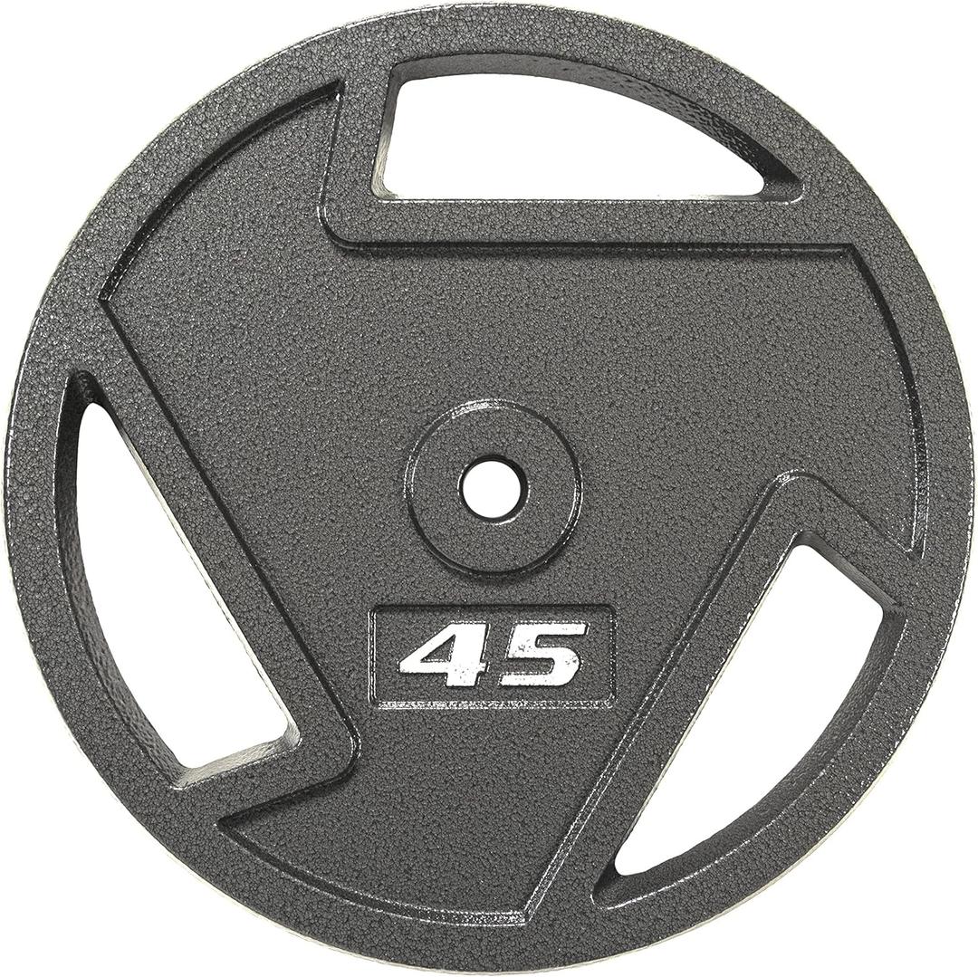 Signature Fitness Cast Iron Plate Weight Plate for Strength Training and Weightlifting, Olympic or Standard, Multiple Sizes (Standard (1-Inch Center))