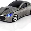 Ai5G Race Car Mouse Wireless Sports Car Shaped Mice 2.4Ghz with Led Headlight for PC Laptop (Gray)
