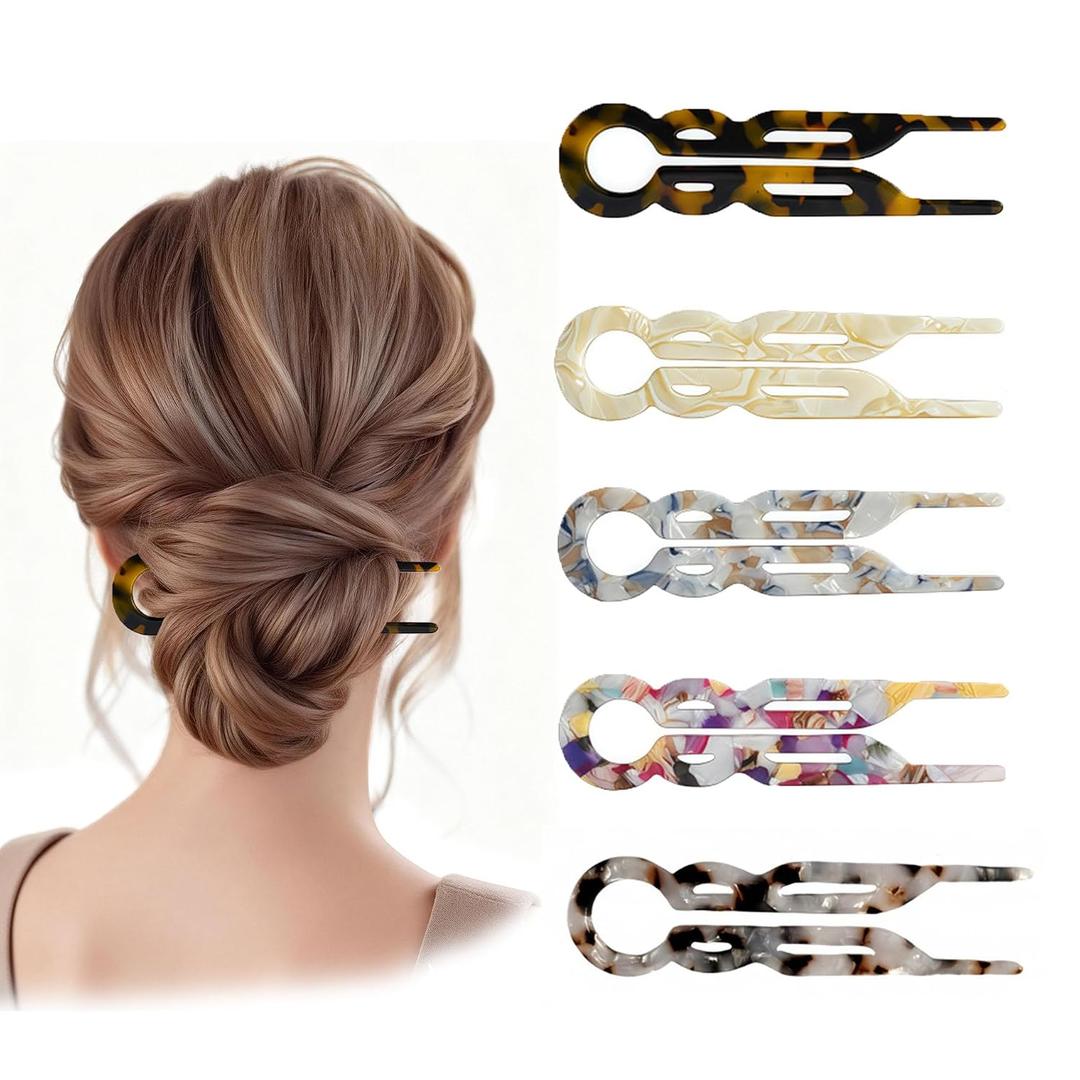 2 x 5Pcs Prestige French Hair Pins, U-Shaped French Hair Pins for Women, Decorative Hair Clips, New Hair Accessories, Hair Hold Clips for Fine, Thick & Long Hair (B)